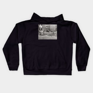 Boys Playing Sandlot Ball, 1954. Vintage Photo Kids Hoodie